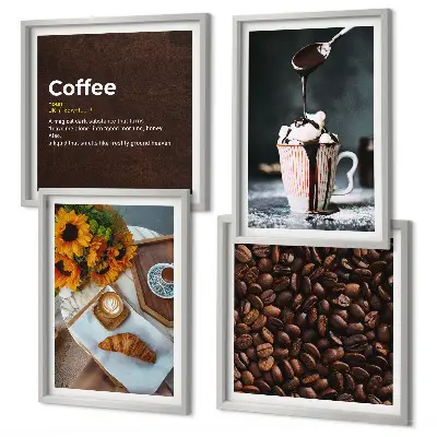 Italian breakfast coffee beans multi-piece wall decor set