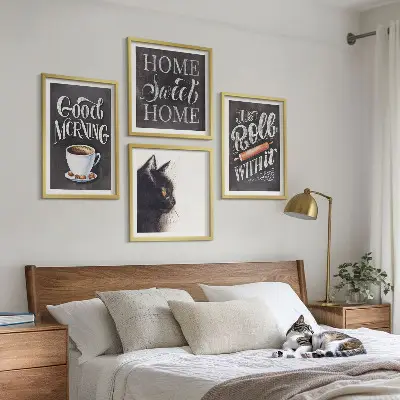 Cat themed wall art set set of 4 kitchen pieces