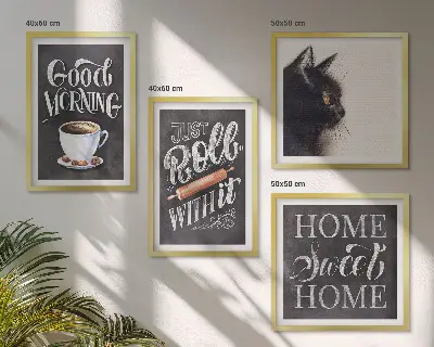 Cat themed wall art set set of 4 kitchen pieces