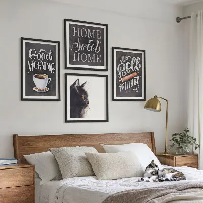 Cat themed wall art set set of 4 kitchen pieces