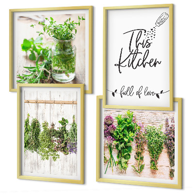Multi-piece wall decor set Herbs plants for the kitchen drying