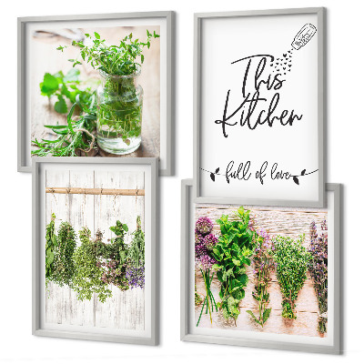 Multi-piece wall decor set Herbs plants for the kitchen drying