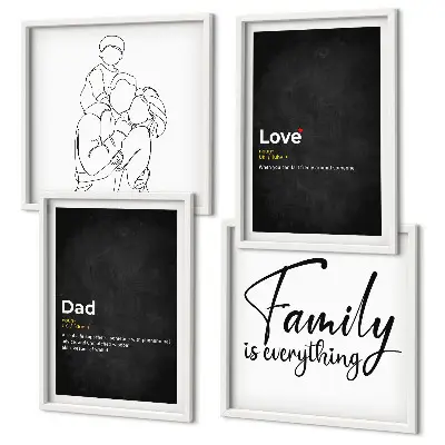 Family line art wall art set definitions of love