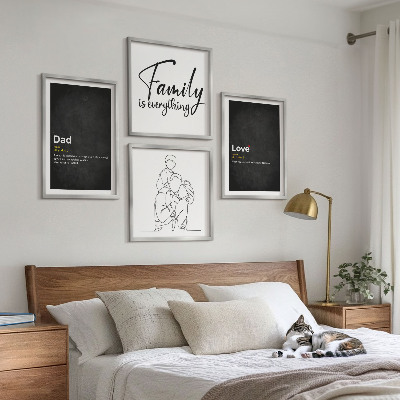 Wall art set Family line art definitions of love