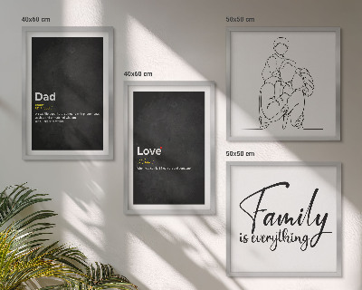 Wall art set Family line art definitions of love