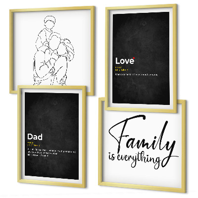 Wall art set Family line art definitions of love
