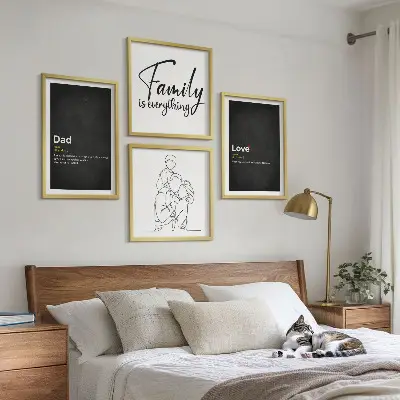 Family line art wall art set definitions of love