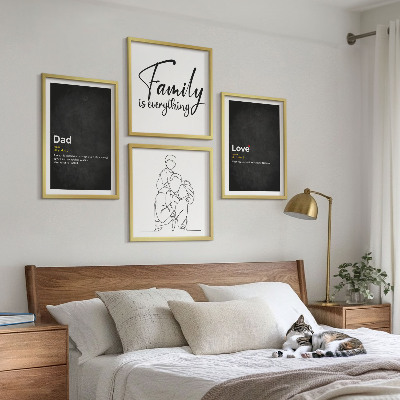 Wall art set Family line art definitions of love