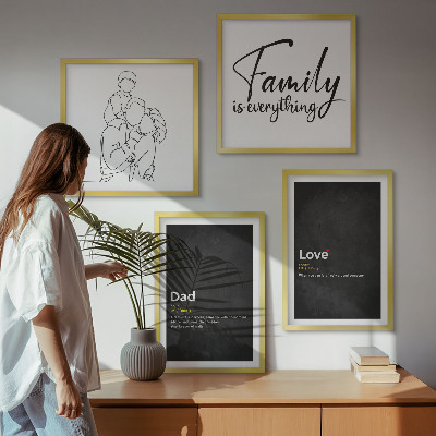 Wall art set Family line art definitions of love