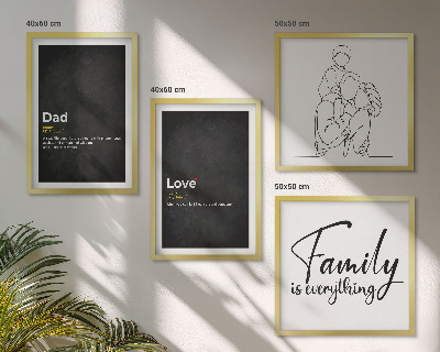 Wall art set Family line art definitions of love