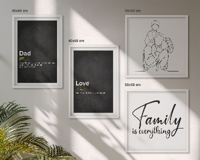 Wall art set Family line art definitions of love