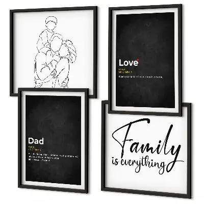Family line art wall art set definitions of love