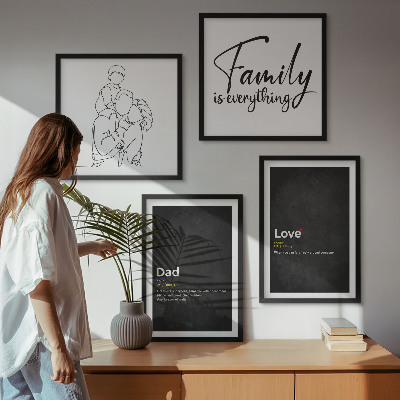 Wall art set Family line art definitions of love