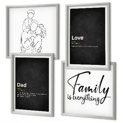 Family line art wall art set definitions of love
