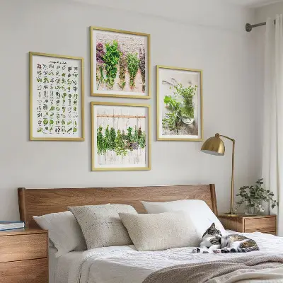 Dried herb wall art set for the kitchen