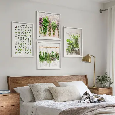 Dried herb wall art set for the kitchen