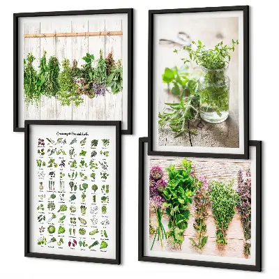Dried herb wall art set for the kitchen