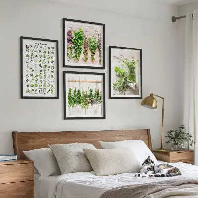 Dried herb wall art set for the kitchen