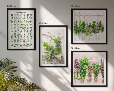 Wall art set Dried herbs for the kitchen