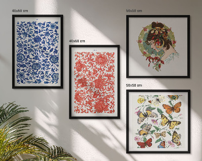 Multi-piece wall decor set Vintage flowers butterflies ornaments