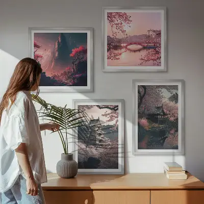 Fantasy landscapes of Japan multi-piece wall decor set