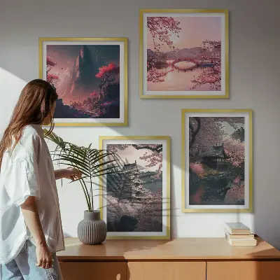 Fantasy landscapes of Japan multi-piece wall decor set