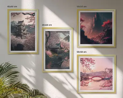 Fantasy landscapes of Japan multi-piece wall decor set