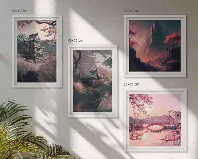 Fantasy landscapes of Japan multi-piece wall decor set