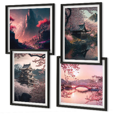 Multi-piece wall decor set Fantasy landscapes of Japan