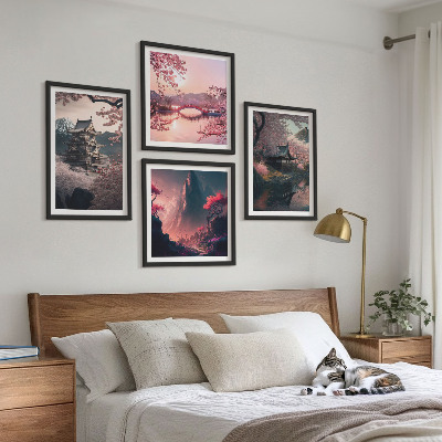 Multi-piece wall decor set Fantasy landscapes of Japan