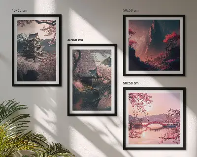 Fantasy landscapes of Japan multi-piece wall decor set