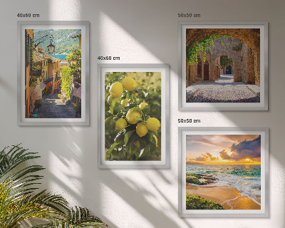Wall art set Picturesque streets of the sea, beach
