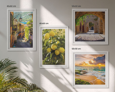Wall art set Picturesque streets of the sea, beach