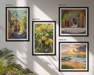 Wall art set Picturesque streets of the sea, beach