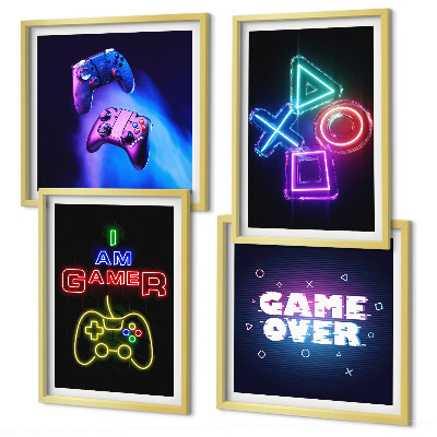 Wall art set Gamepads, player icon subtitles