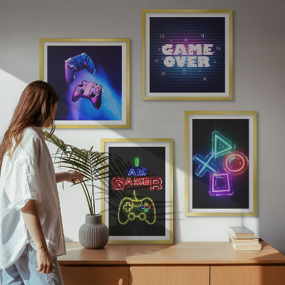 Wall art set Gamepads, player icon subtitles