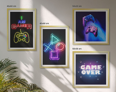 Wall art set Gamepads, player icon subtitles
