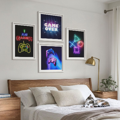Wall art set Gamepads, player icon subtitles