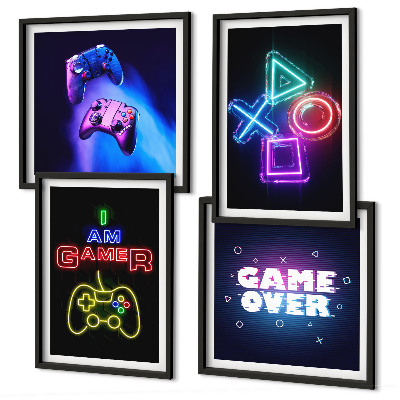 Wall art set Gamepads, player icon subtitles