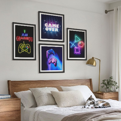 Wall art set Gamepads, player icon subtitles