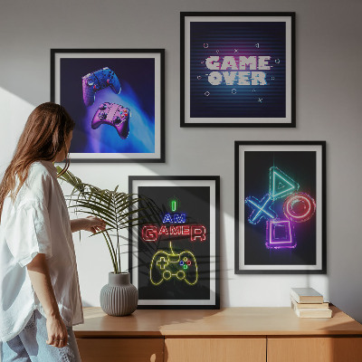 Wall art set Gamepads, player icon subtitles