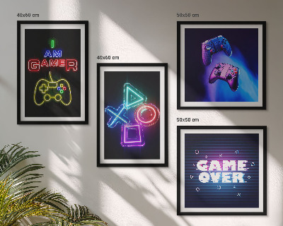 Wall art set Gamepads, player icon subtitles