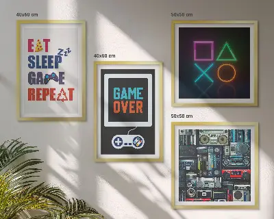 Set of 4 wall art pieces entertainment themed