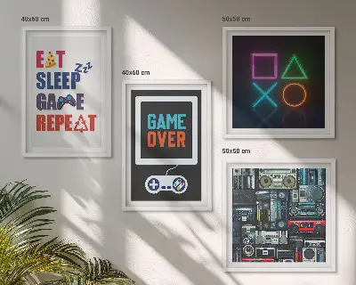 Set of 4 wall art pieces entertainment themed