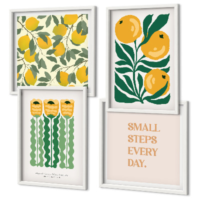 Multi-piece wall decor set Plant patterns with flowers