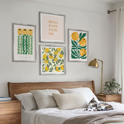 Multi-piece wall decor set Plant patterns with flowers