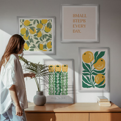 Multi-piece wall decor set Plant patterns with flowers
