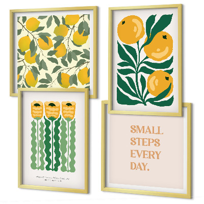 Multi-piece wall decor set Plant patterns with flowers