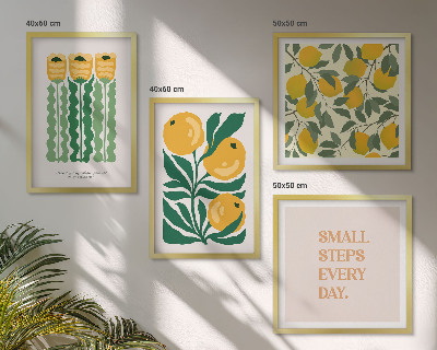 Multi-piece wall decor set Plant patterns with flowers