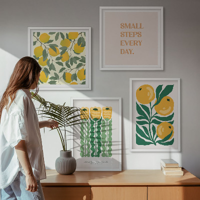 Multi-piece wall decor set Plant patterns with flowers